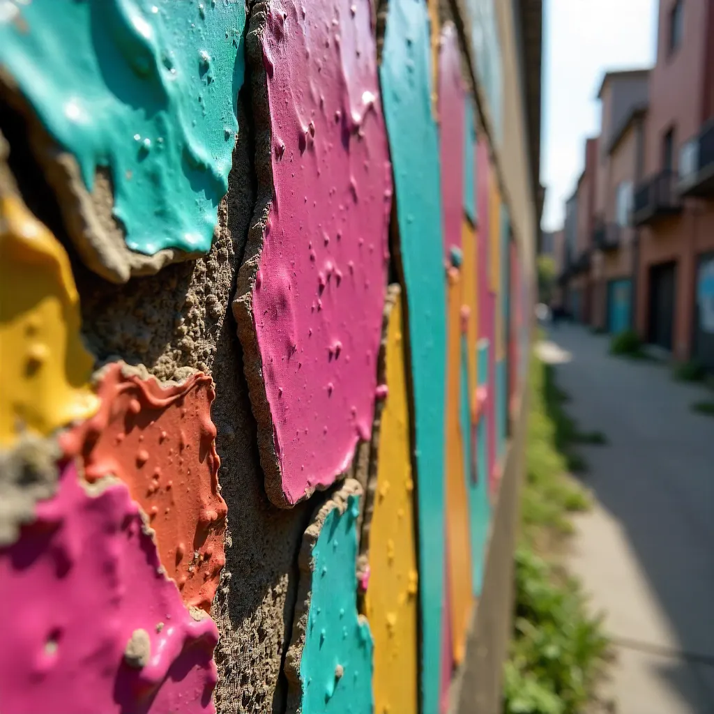 Cracked and Vibrant Urban Wall Texture