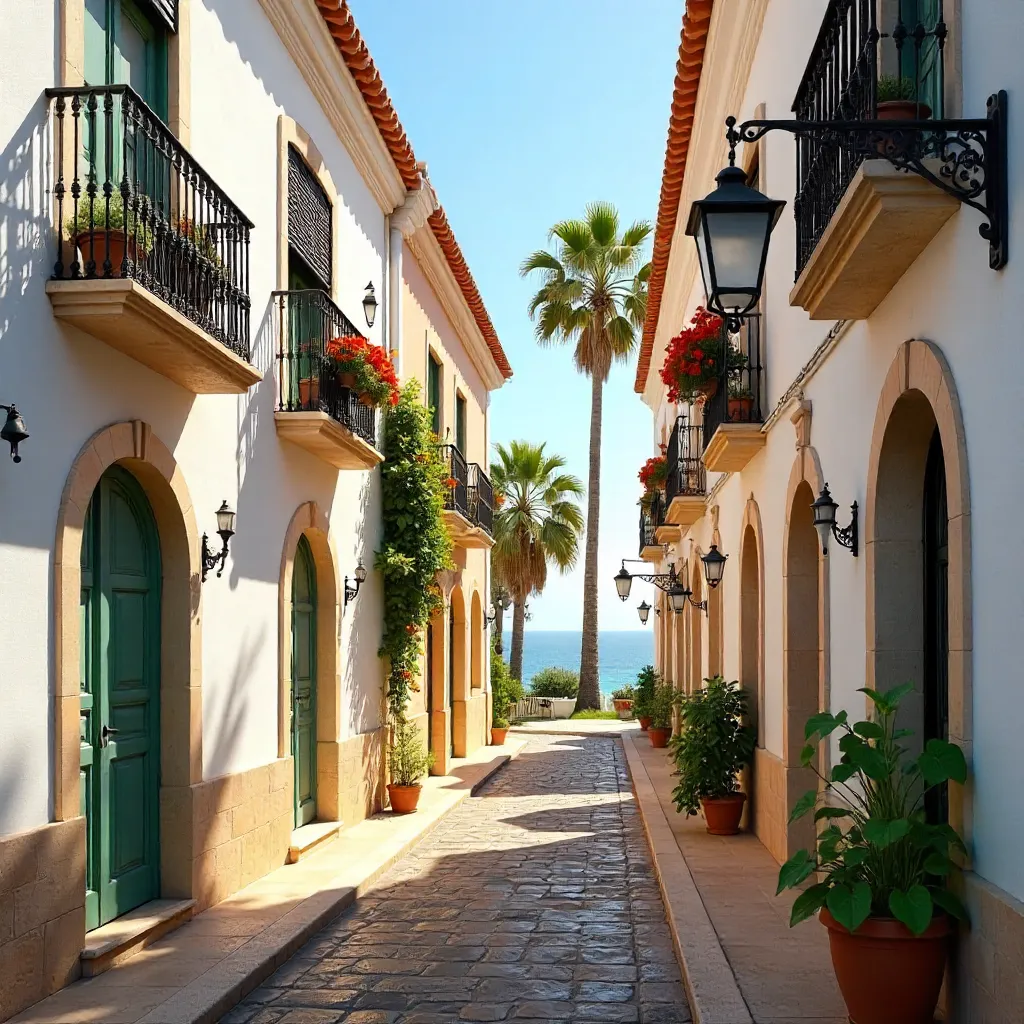 Marbella's Andalusian Street: White Walls and Flowers