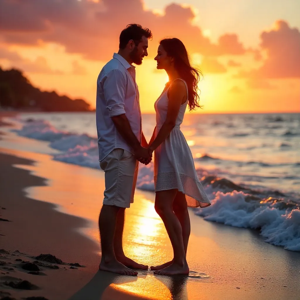 Sunset Embrace by the Ocean