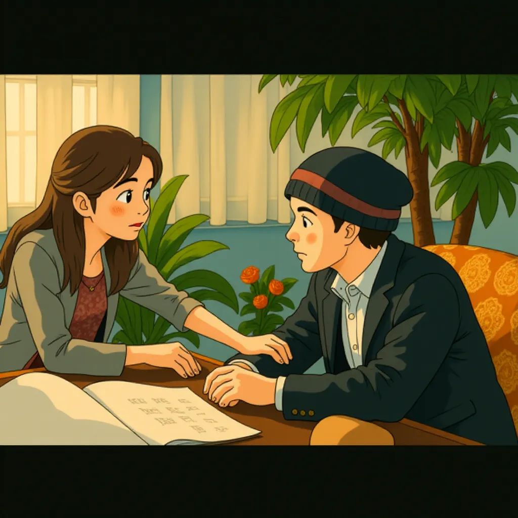Joseph Gordon-Levitt and Anna Kendrick in 50/50 (2011) - Anime style