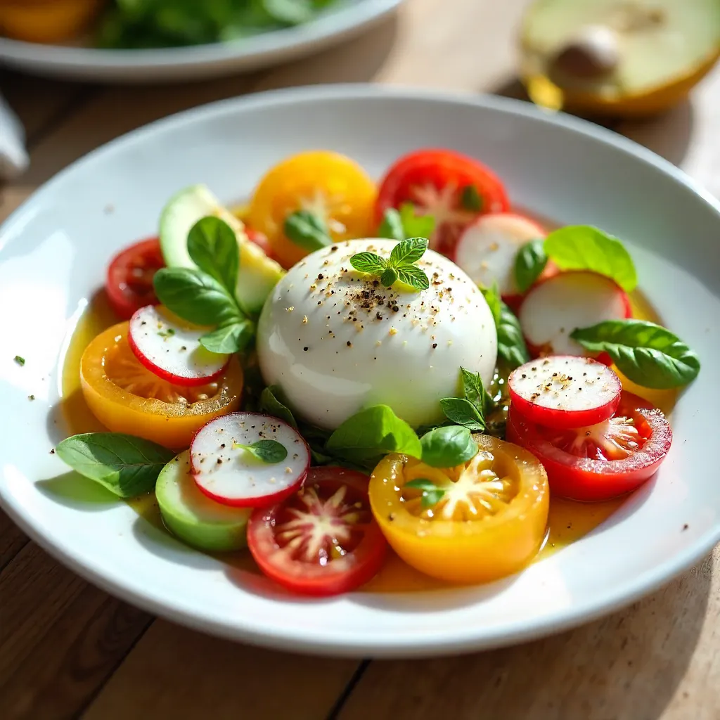 Vibrant Burrata Salad with Heirloom Tomatoes