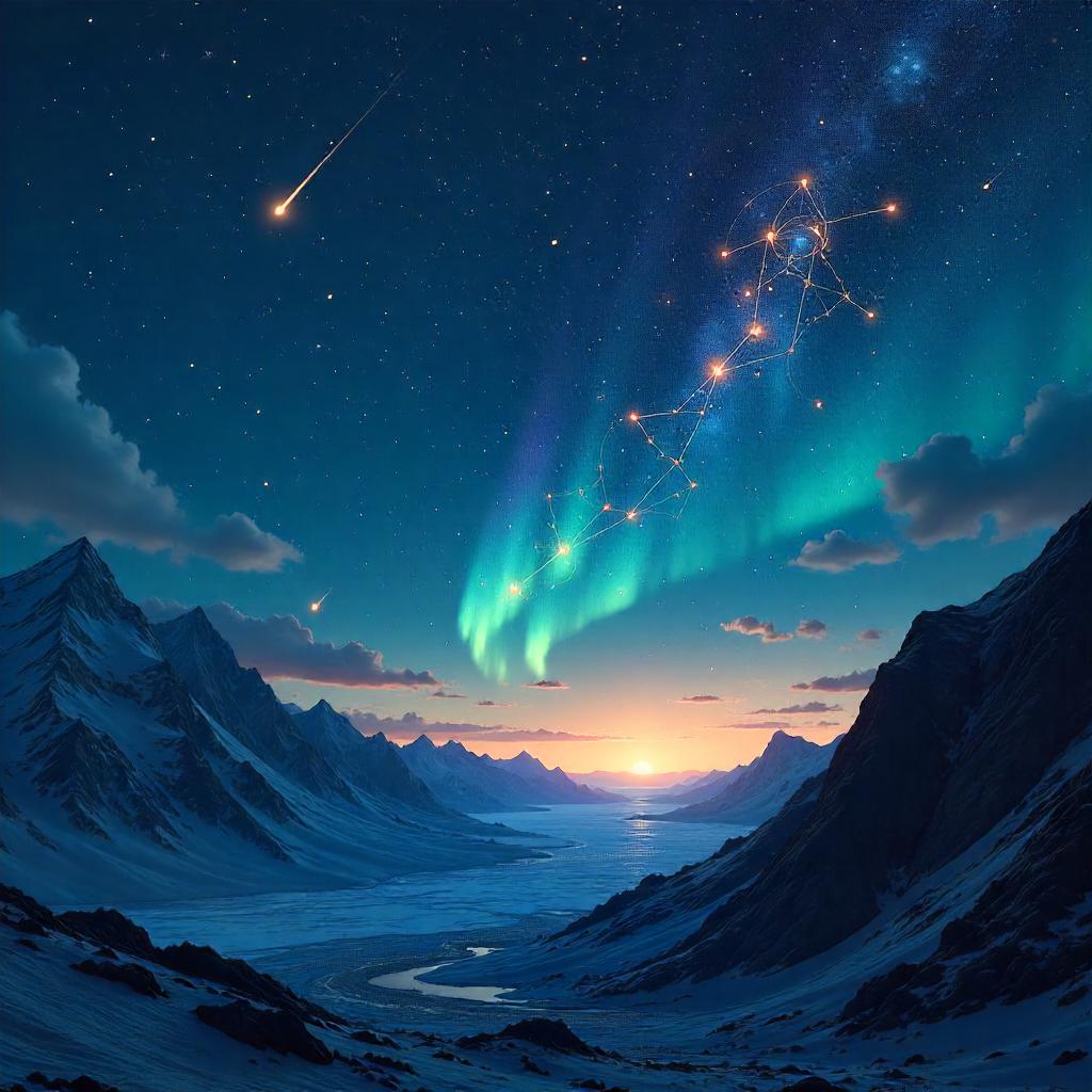 Meteor Shower Illuminates a Celestial Constellation