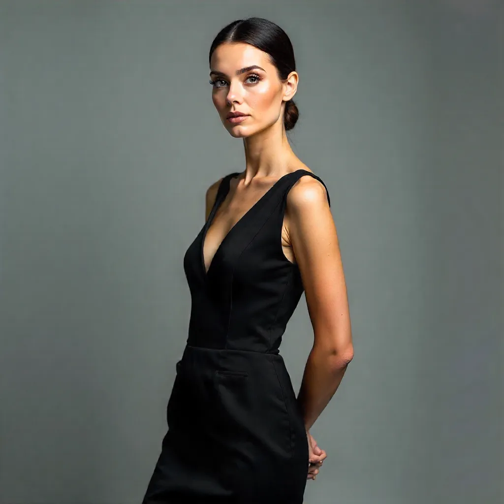 Elegant Black Dress Editorial Portrait
