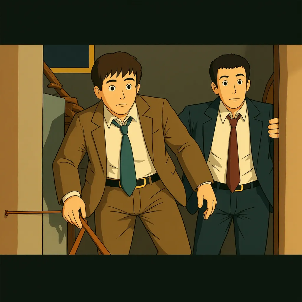 Leonardo DiCaprio and Mark Ruffalo in Shutter Island (2010) - Anime style