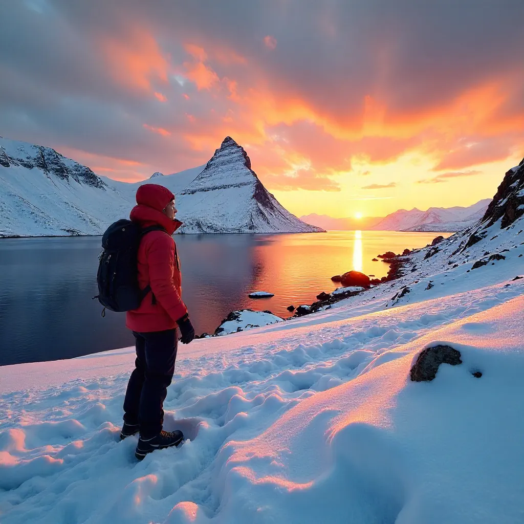 Golden Hour Snow Hike in Grundarfjörður