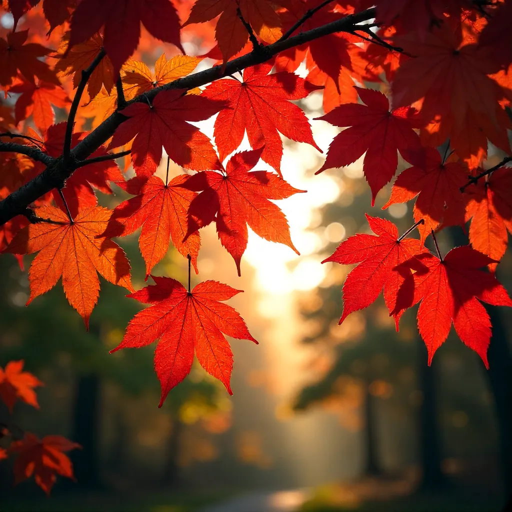 From Below: Autumn Fire in Eugene Canopy