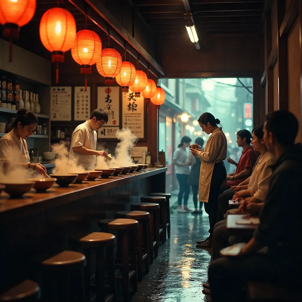 Evening Soba Noodles at a Traditional Udon Shop