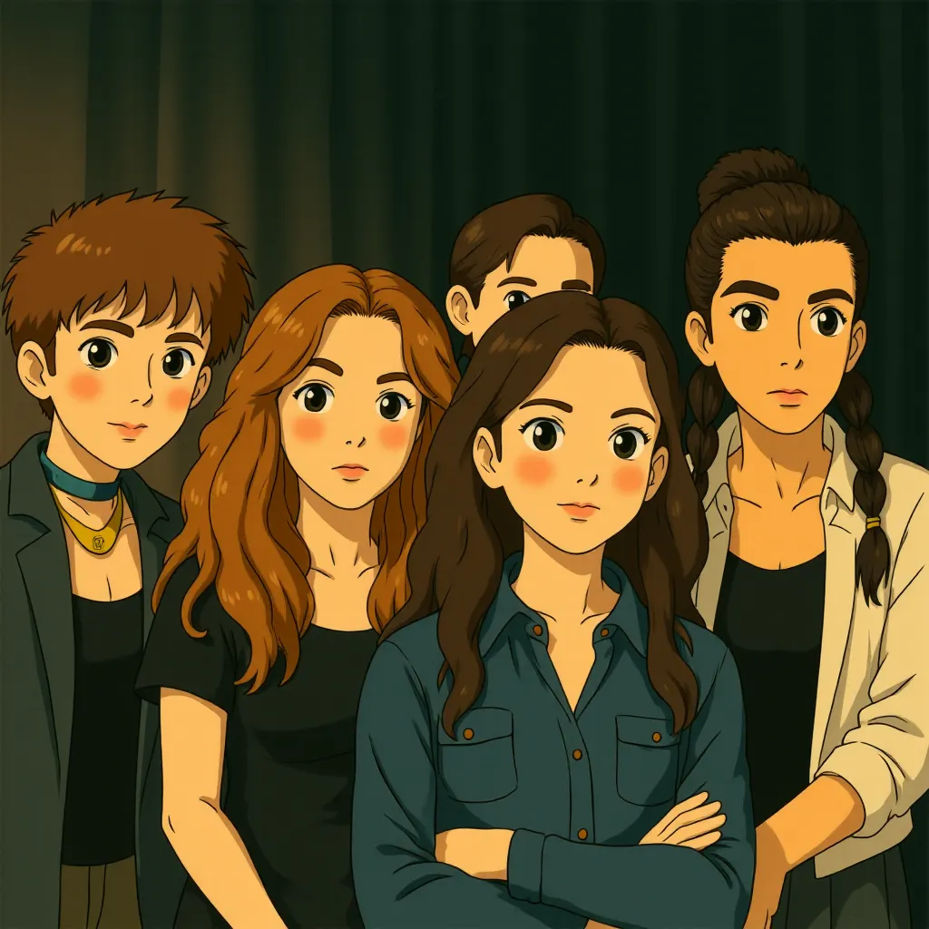 Anna Kendrick, Brittany Snow, Anna Camp, Hana Mae Lee, and Alexis Knapp in Pitch Perfect (2012) - Anime style