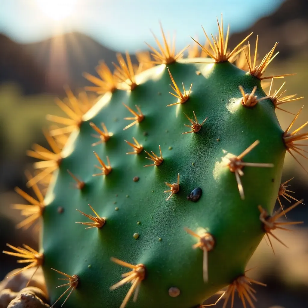 Sunlit Macro: Prickly Pear Pads Close-Up