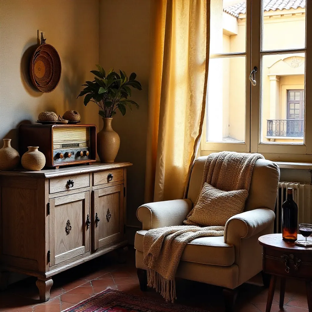 Cozy Lecce Room with Retro Radio, Crafts, and Wine