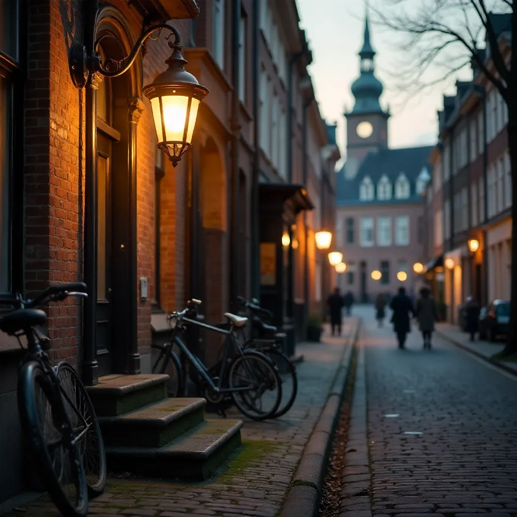 Warm Light on a Historic Copenhagen Street Corner