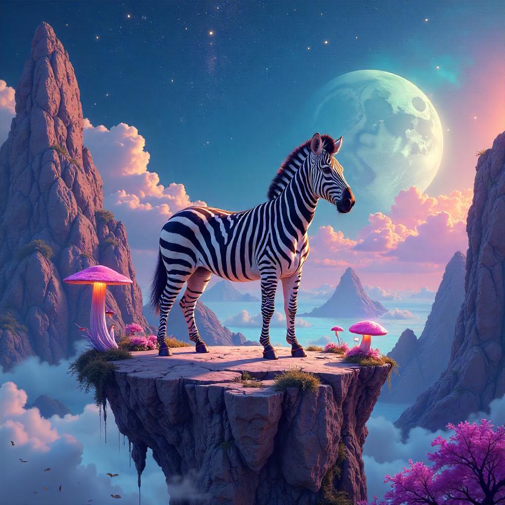 Dreamworld Zebra: Surreal Concept Art
