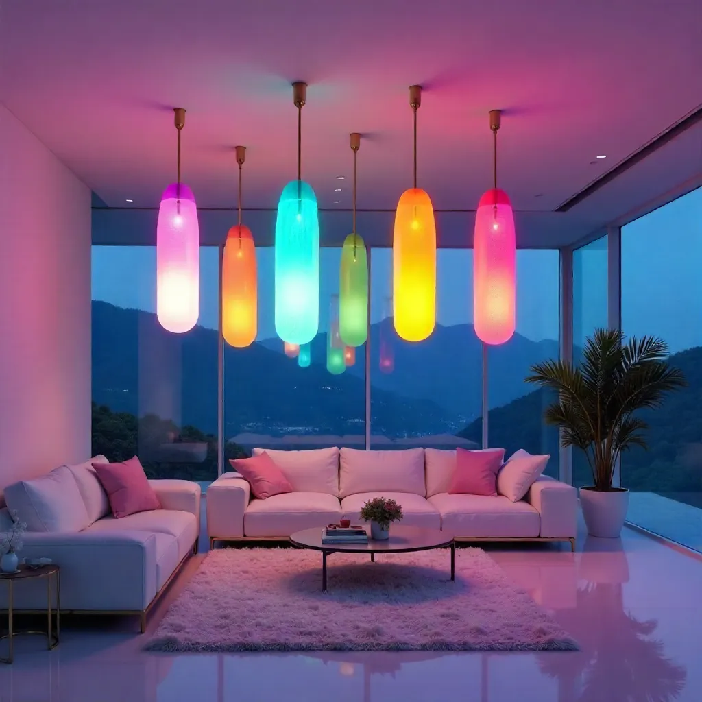 Vibrant Popsicle Ceiling Lights in Modern Space