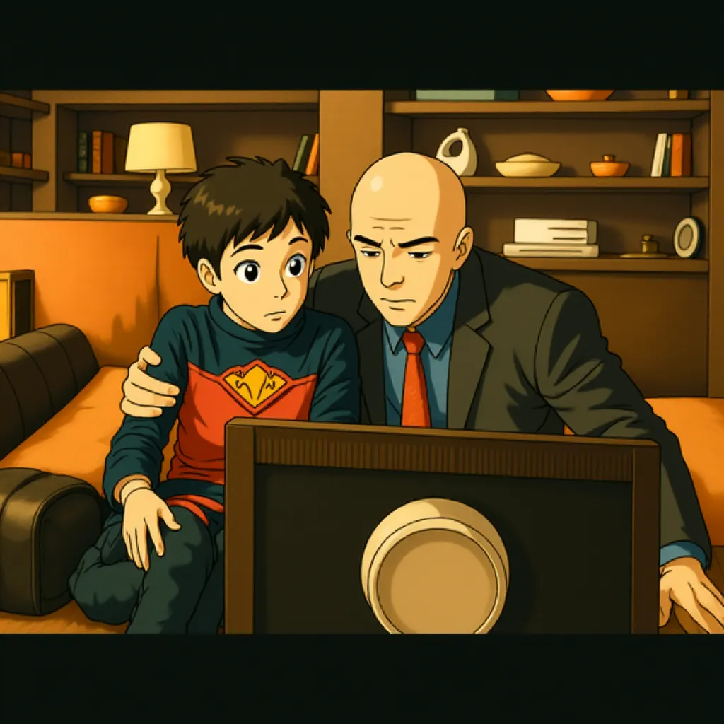 Mark Strong and Christopher Mintz-Plasse in Kick-Ass (2010) - Anime style
