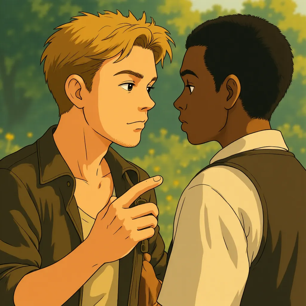 Leonardo DiCaprio and Djimon Hounsou in Blood Diamond (2006) - Anime style