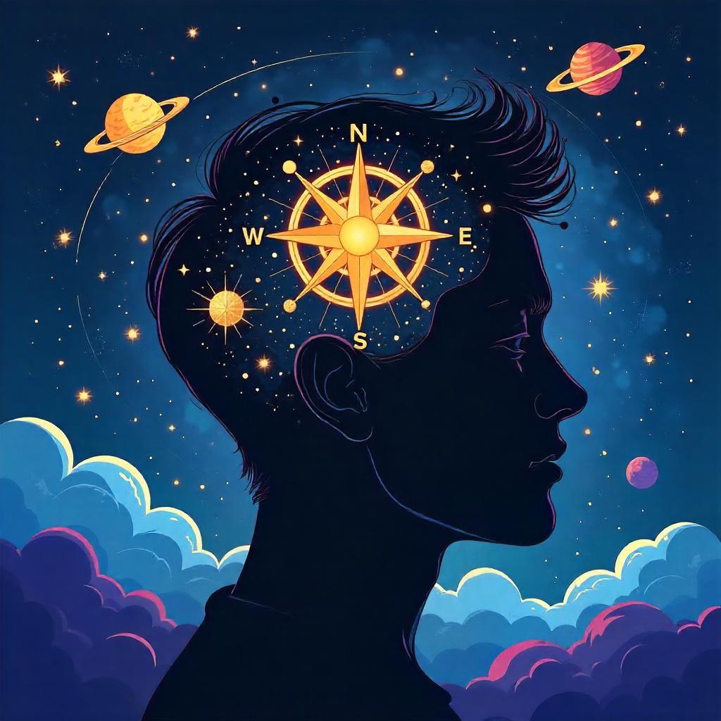 Celestial Compass in a Cartoon Mind