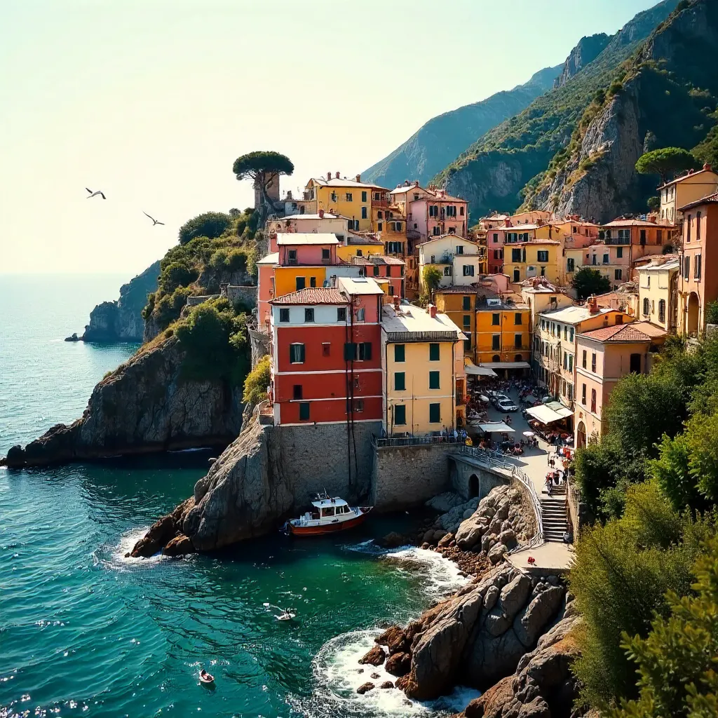 Vernazza on the Ligurian Cliffs at Golden Hour