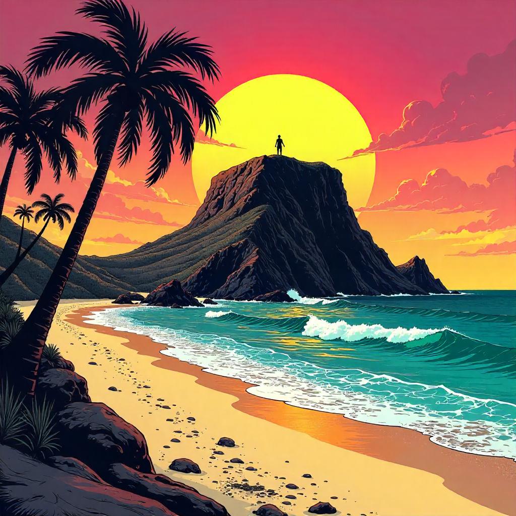 Plateau on the Beach: Comic Book Splash