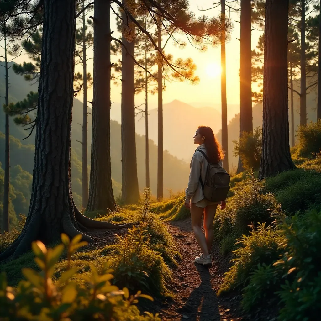 Golden Hour in Hà Giang Pine Forest