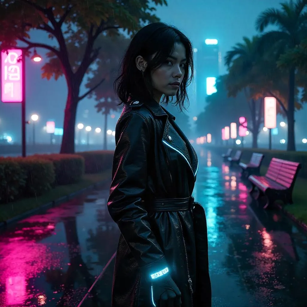 Neon Park Night: Cyberpunk Latina