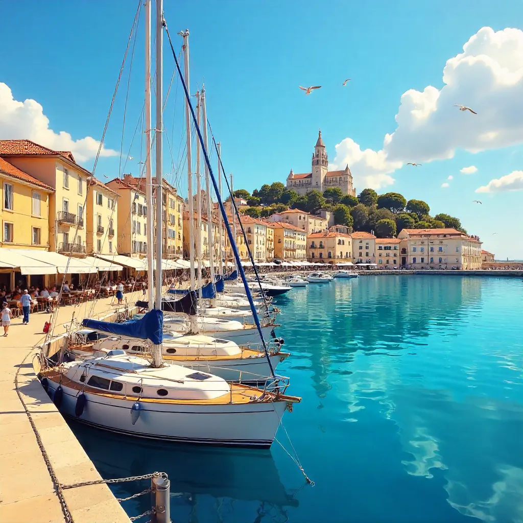 Marseille Harbor: Yachts, Basilica, Golden Light