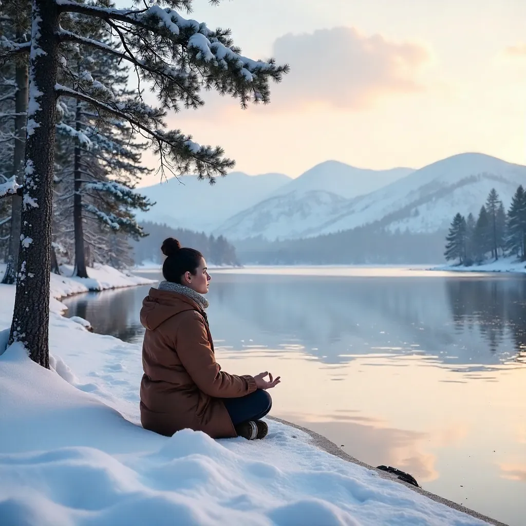 Winter Meditation by a Snowy New Hampshire Lake