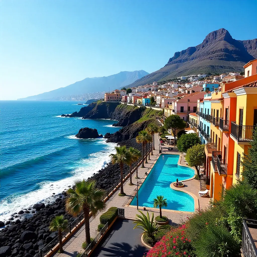 Coastal Color and Canary Architecture of Puerto de la Cruz