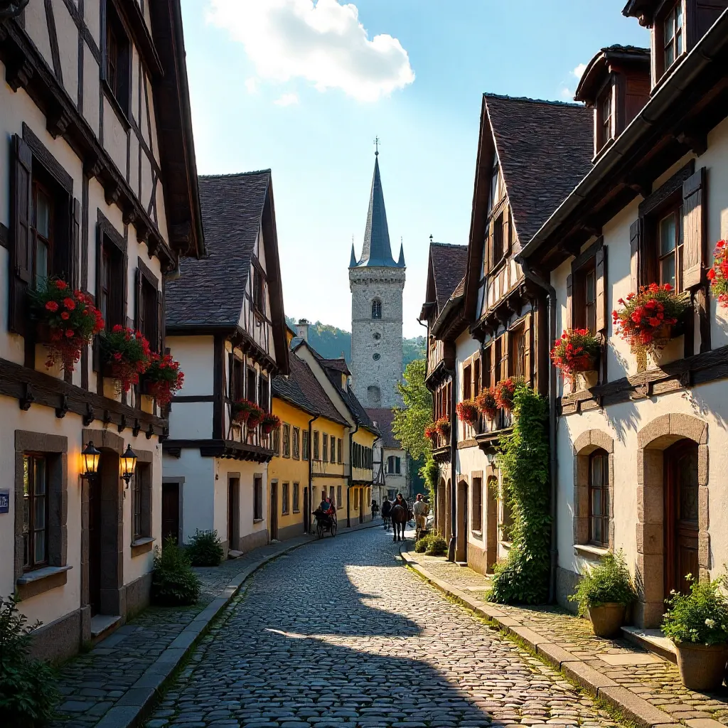 Rothenburg Half-Timbered Street Charm