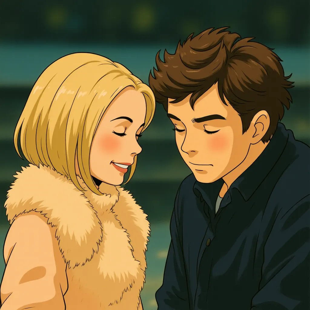 Cameron Diaz and Jude Law in The Holiday (2006) - Anime style