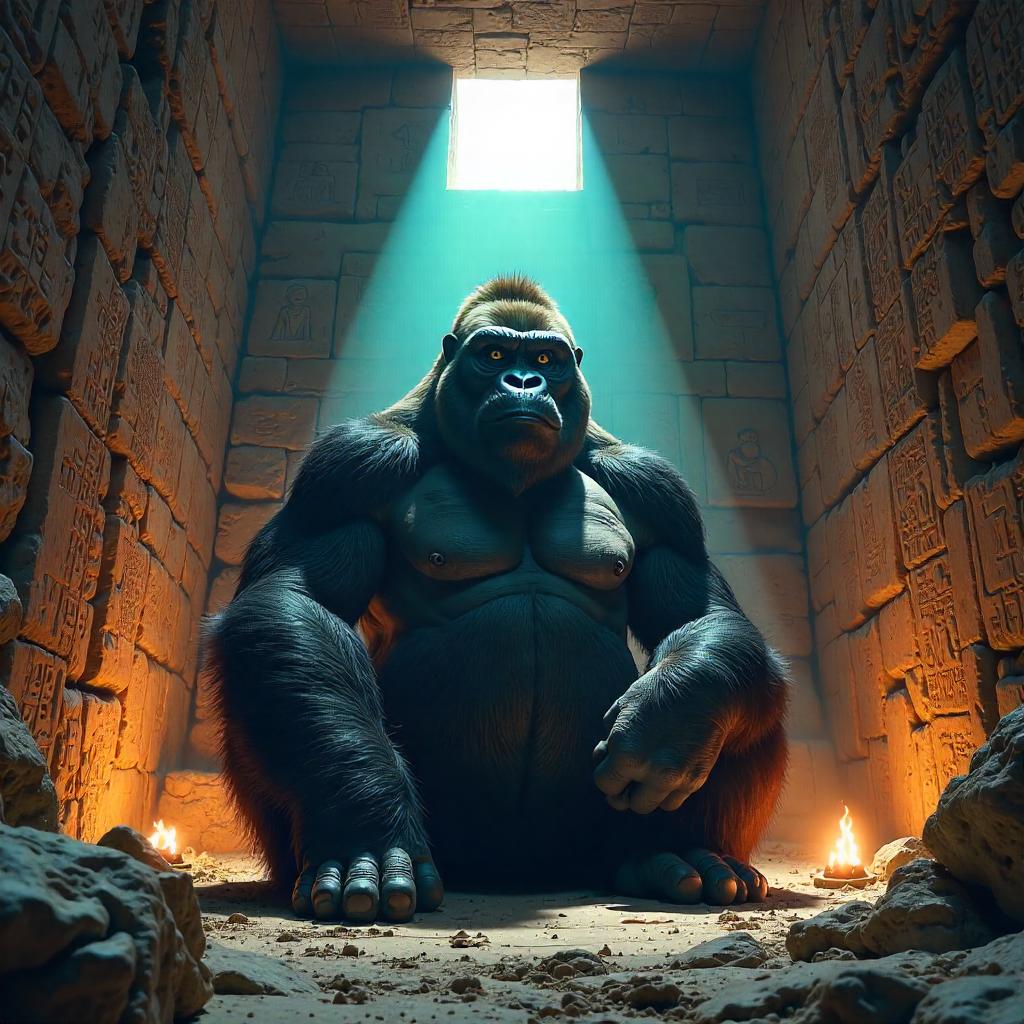 Gorilla in the Pyramid: Digital Art Masterpiece
