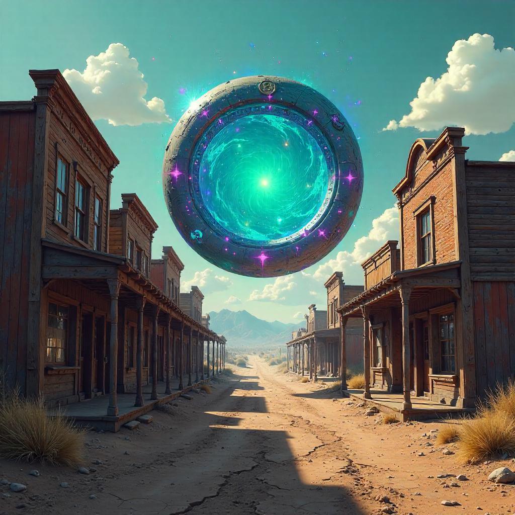 Portal Over a Ghost Town: Digital Dreamscape