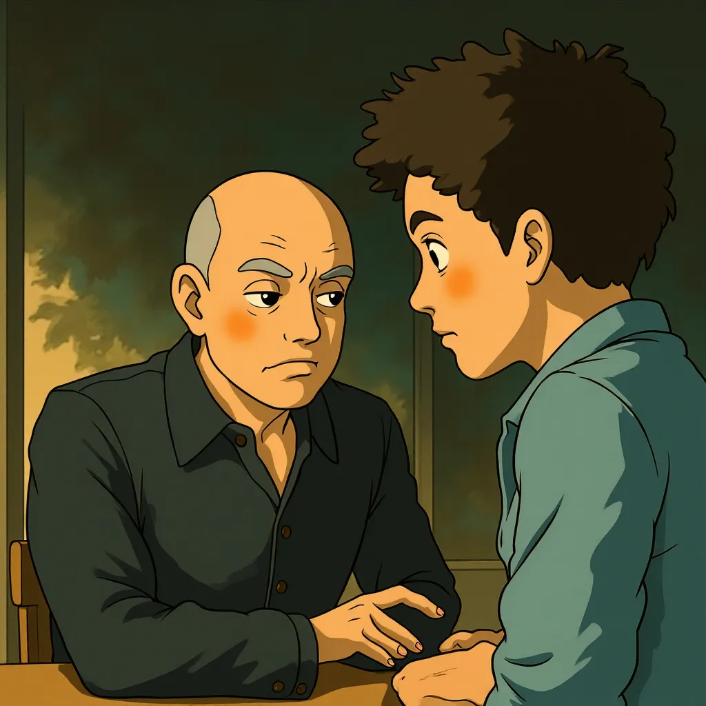 Laurence Fishburne and Rami Malek in The Amateur (2025) - Ghibli style