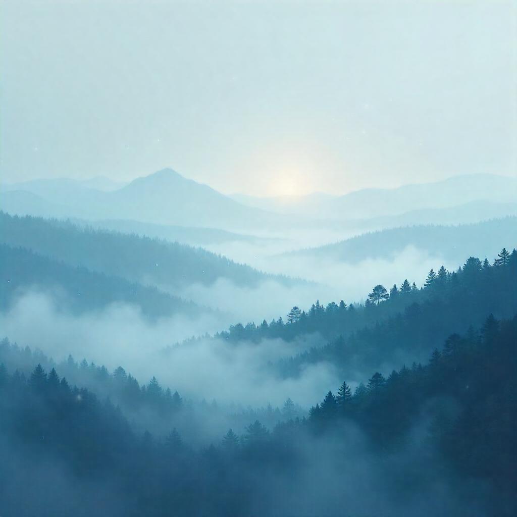 Dense Mist in Digital Dawn: Fogbound Landscape