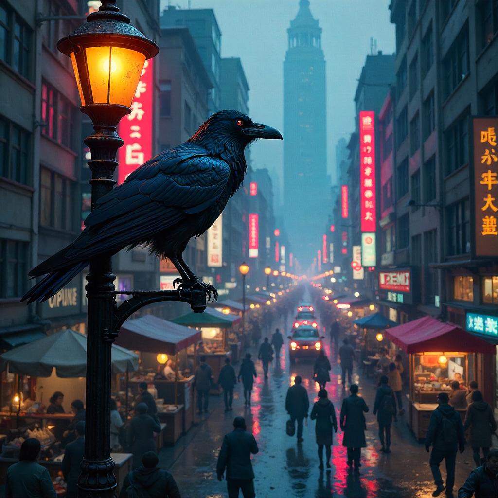 Raven on Neon Street: Concept Art