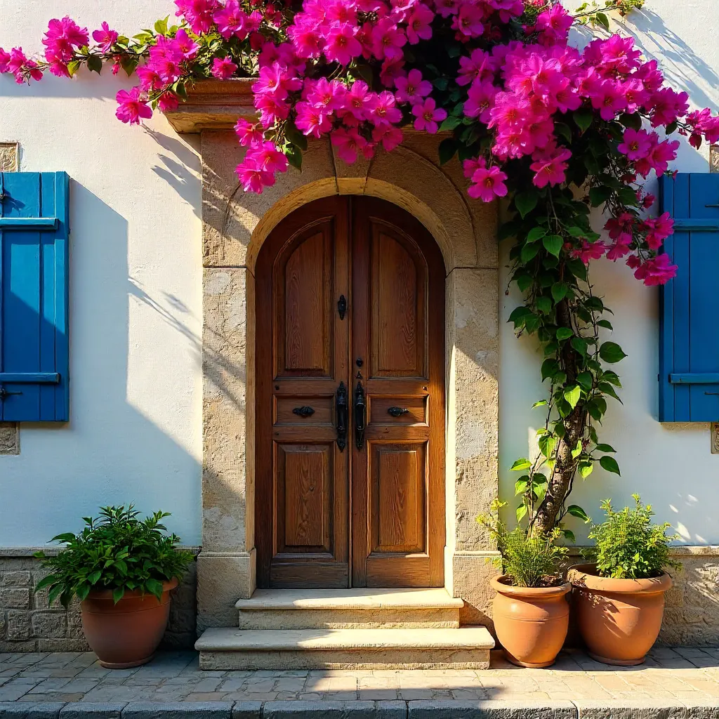 Bougainvillea-Framed Door in İzmir