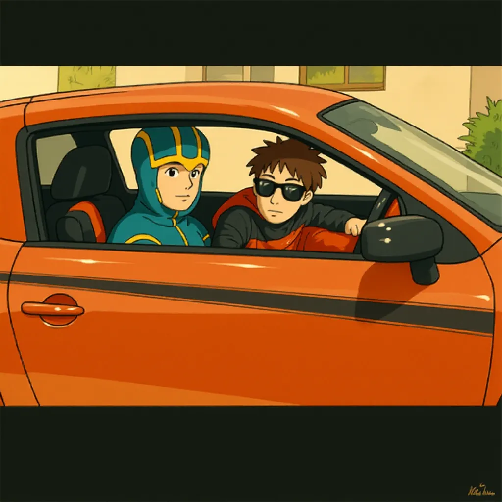Aaron Taylor-Johnson and Christopher Mintz-Plasse in Kick-Ass (2010) - Anime style