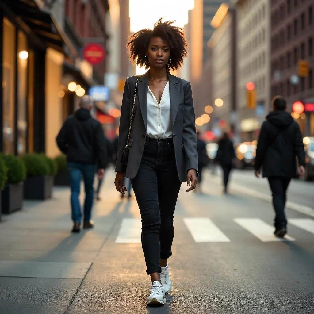 Downtown Chic: Photorealistic Street Style