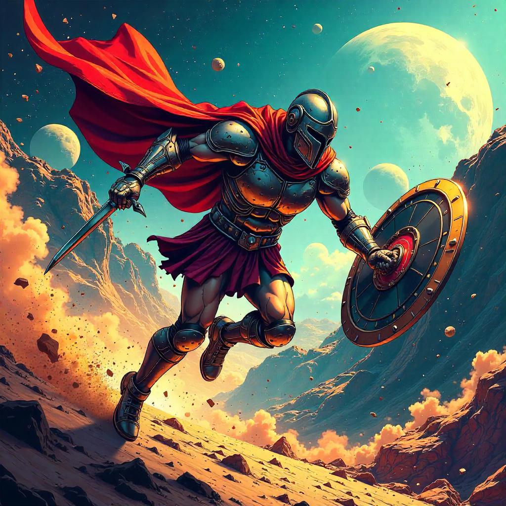 Zero-Gravity Gladiator: Comic Arena Battle