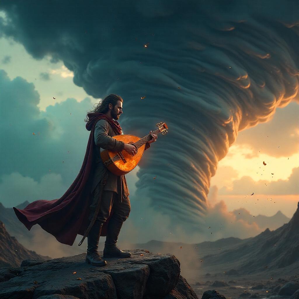Bard in a Tornado: A 3D Rendered Storm