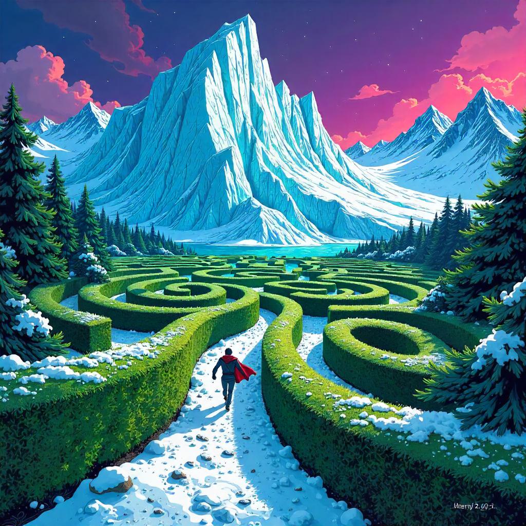 Glacier in a Hedge Maze: Comic Battle