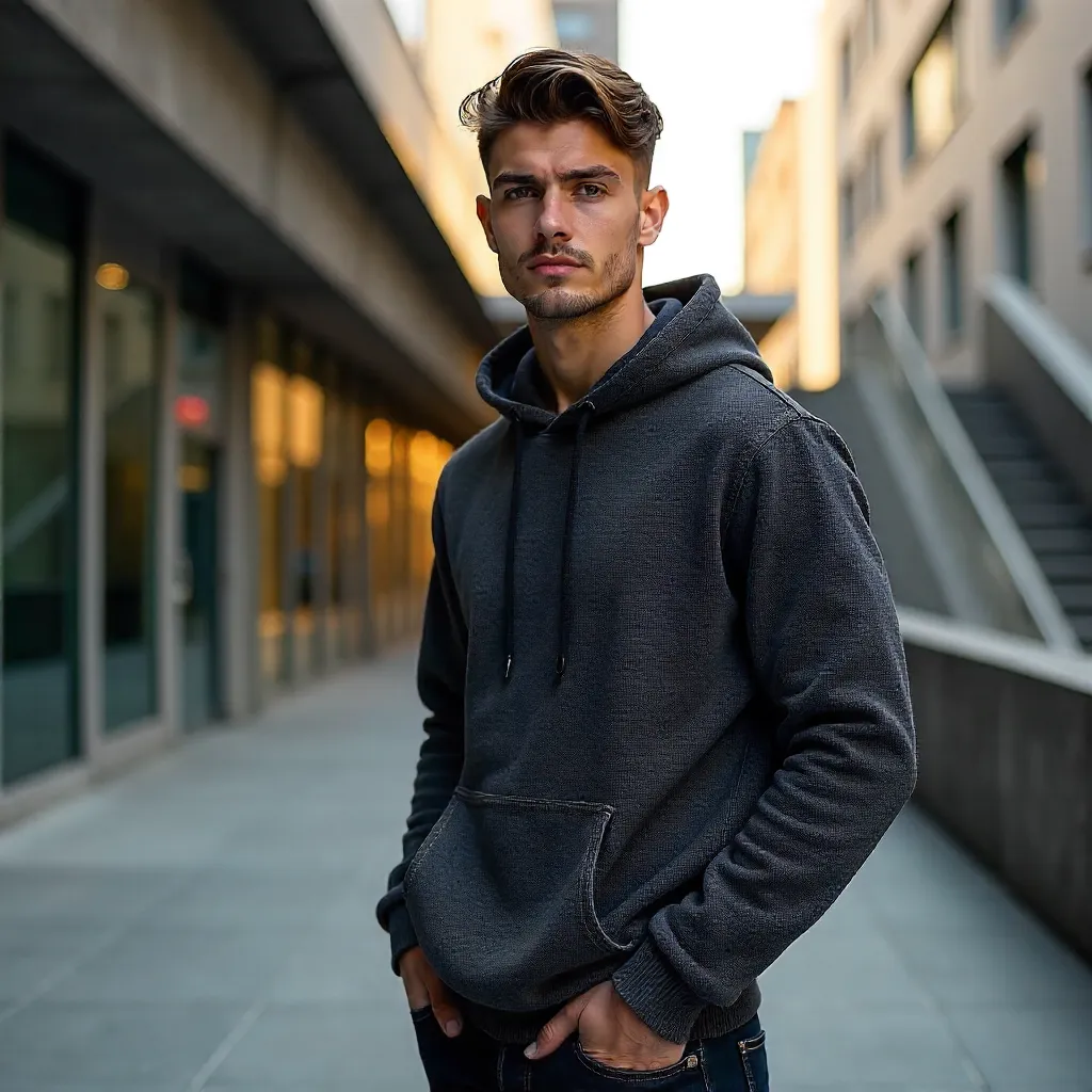 Cozy Hoodie Urban Edge: Stylish City Portrait
