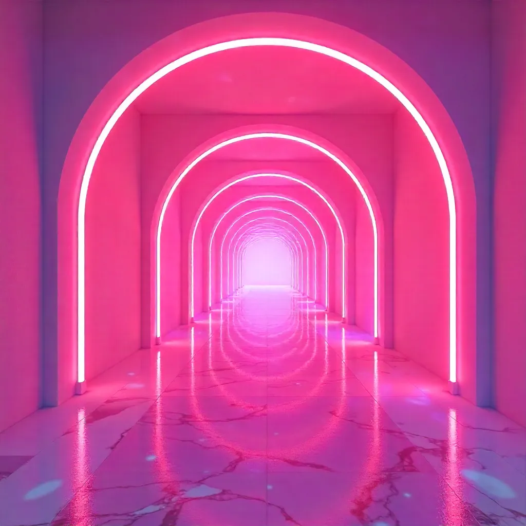 Mesmerizing Pink Neon Corridor