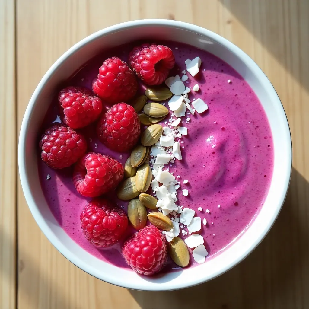Vibrant Raspberry Smoothie Bowl with Toppings