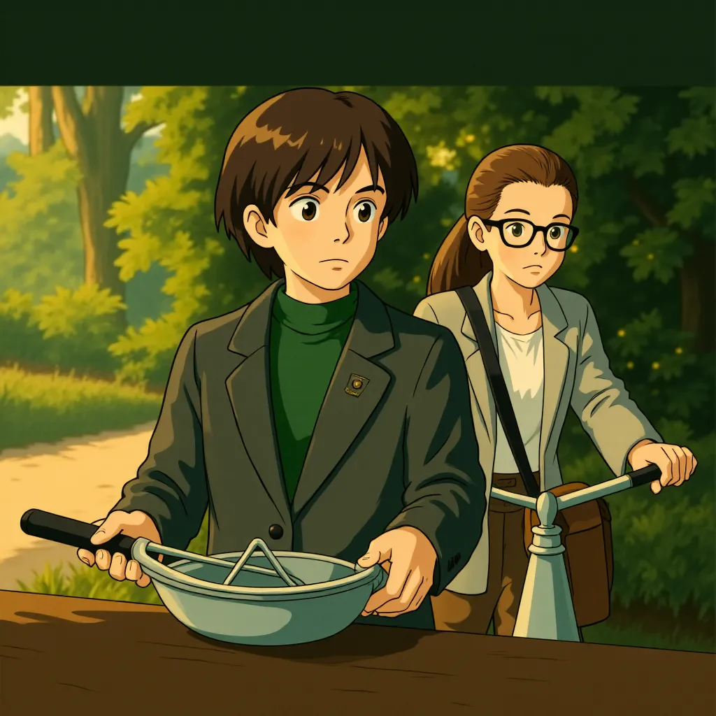 Chloe East and Sophie Thatcher in Heretic (2024) - Ghibli style