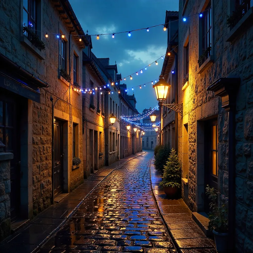 Festive Night in Saint-Malo Old Town