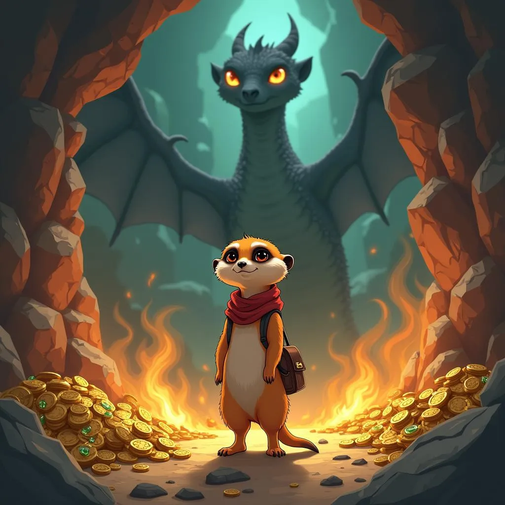 Meerkat Adventurer in a Dragon's Lair
