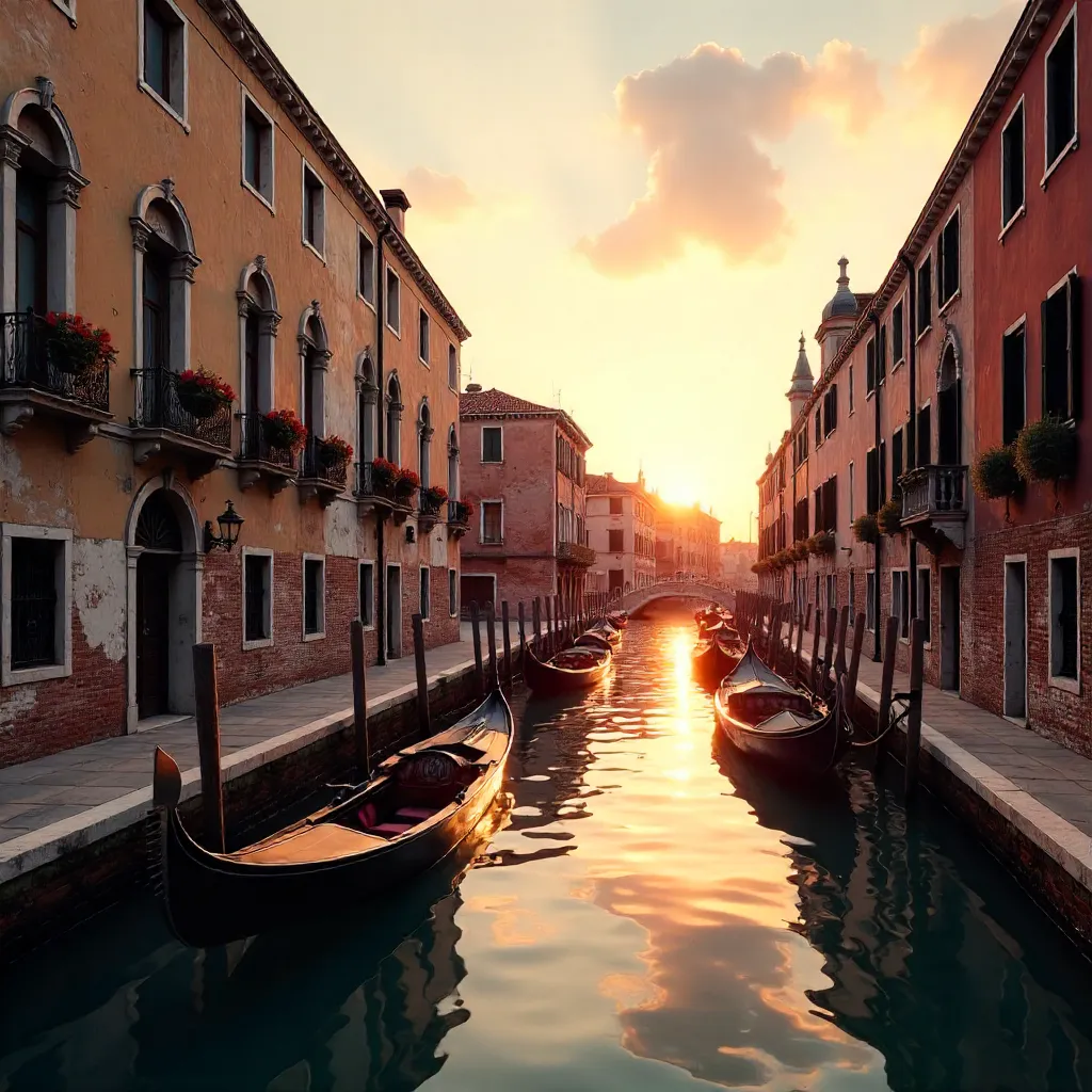 Sunset over Venetian Historic Facades