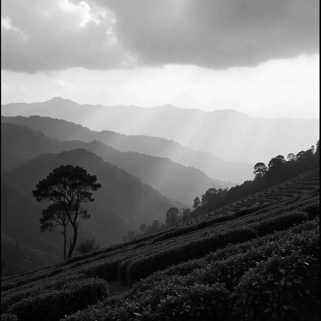 Monochrome Mist Over Sri Lankan Highlands
