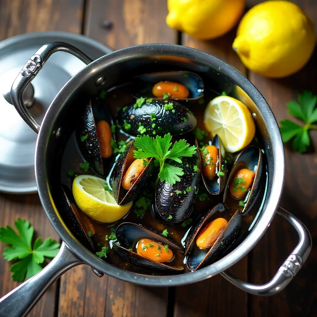 Top-Down Mussels with Herbs and Lemons