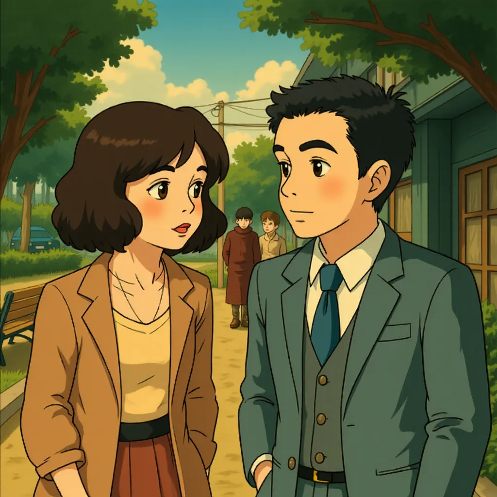 Cillian Murphy and Florence Pugh in Oppenheimer (2023) - Anime style